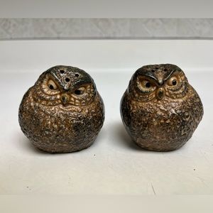 Vintage Owl Salt & Pepper Shakers